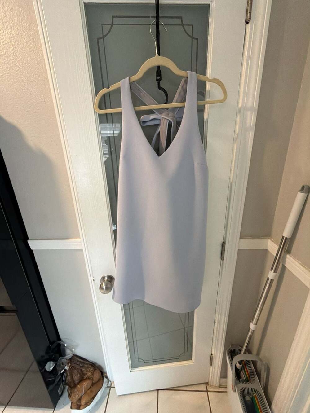 Topshop Feature Bow Strappy A Line Dress In Ice Blue Size US 8